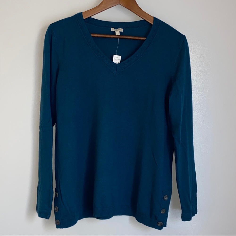 NWT Talbots Turquoise Light Sweater Large Petite